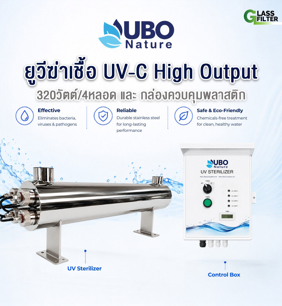 ยูวีฆ่าเชื้อ High Output UV-C 320 วัตต์ 4 หลอดไฟ (พร้อมกล่องไฟพลาสติก)