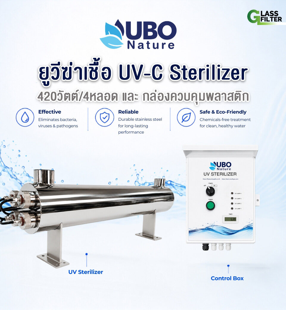 ยูวีฆ่าเชื้อ UV STERILIZER 420 วัตต์ 4 หลอดไฟ (พร้อมกล่องไฟพลาสติก)